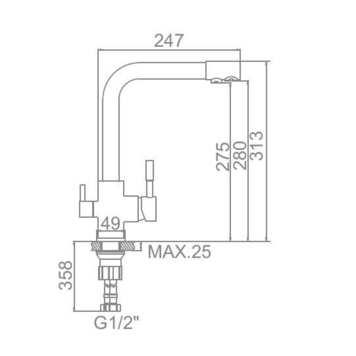 Смеситель Ledeme L4055U-3