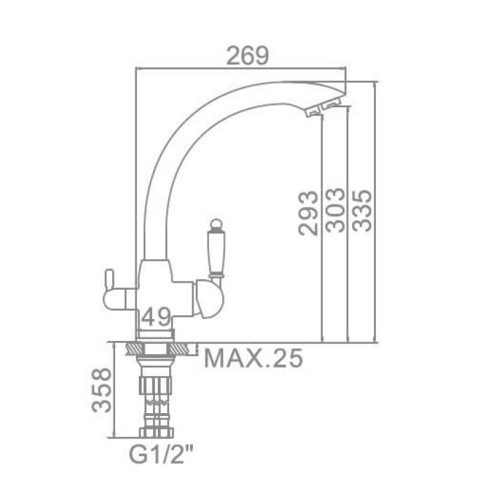 Смеситель LEDEME L4455K-3