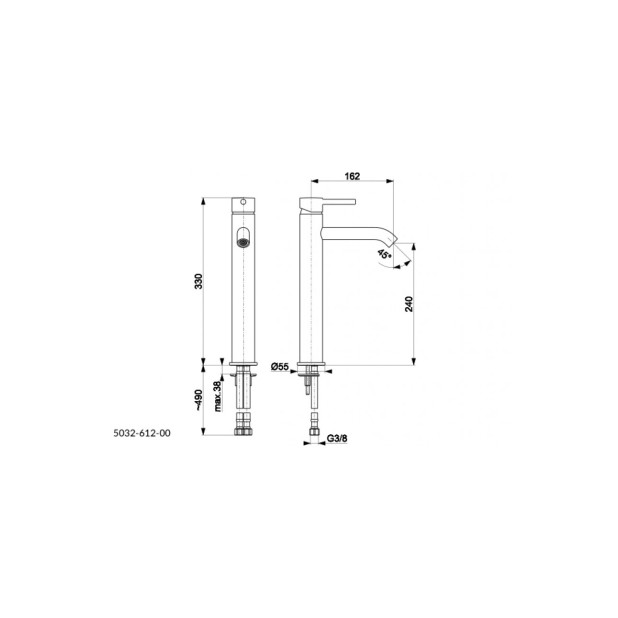 Смеситель MOZA Chrom для высоких раковин
