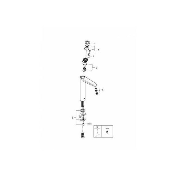 Смеситель однорычажный для раковины, GROHE Eurodisc Joy, XL-Size, хром, (23428000)