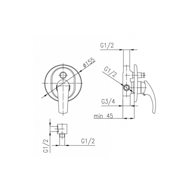 Смеситель скрытого монтажа Armatura Cyrcon (75984897c)