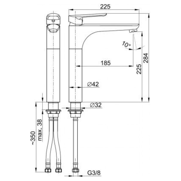 Смеситель Tanzanit для отдельностоящих раковин