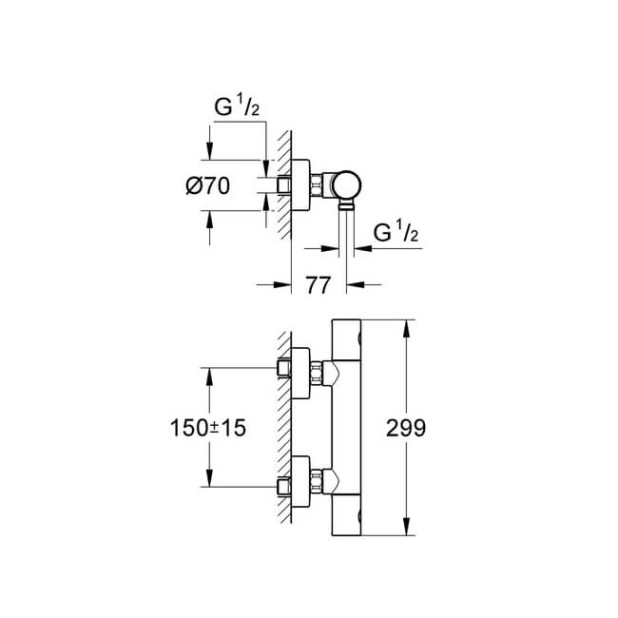Термостат для душа GROHE Grohtherm 1000 Cosmopolitan (34065000)