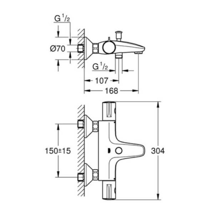 Термостат для ванны GROHE Grohtherm 800 (34567000)