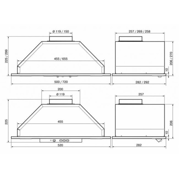 Вытяжка ELIKOR Врезной блок 52П-400-П3Д (170028)