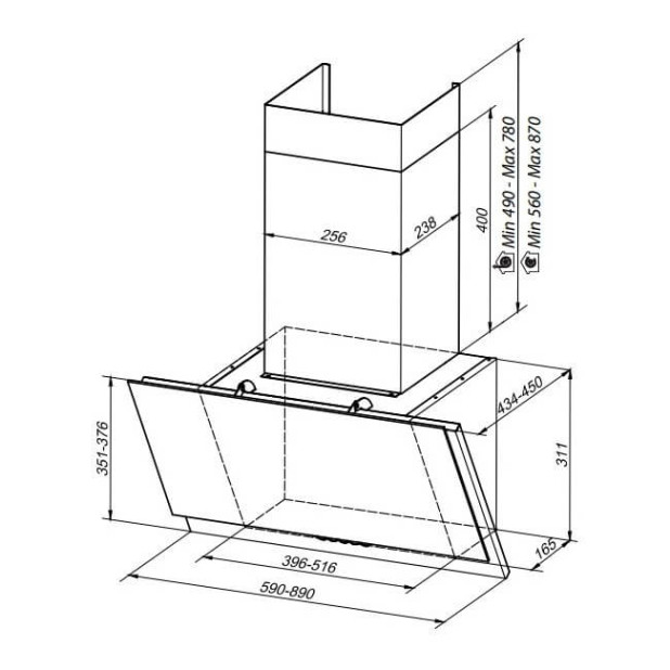 Вытяжка FABER GREXIA GRES DG/BK A90 (330.0543.465)