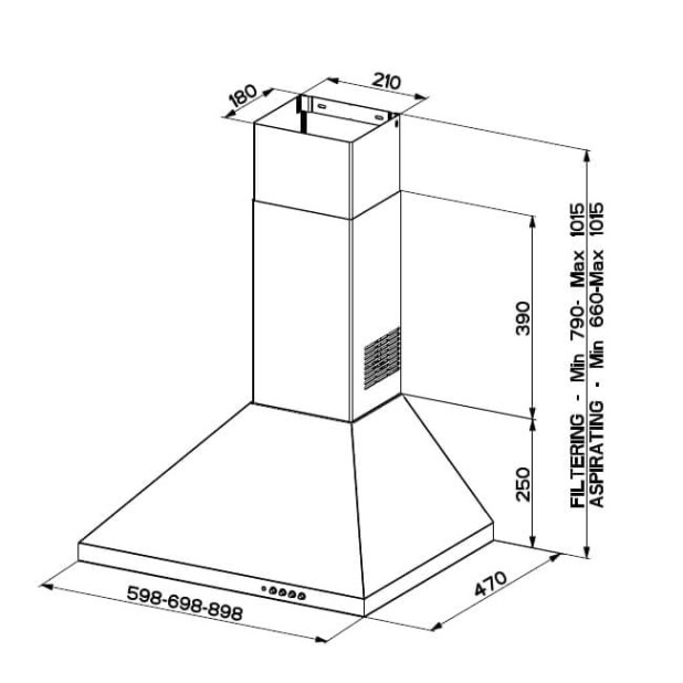 Вытяжка FABER STRIP SMART PB BK A90 (320.0536.584)