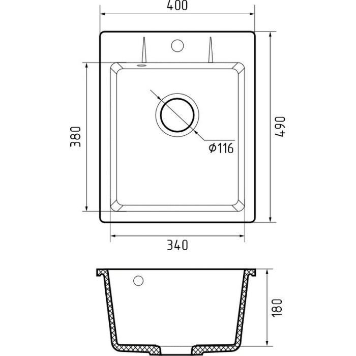 Мойка кухонная GF-UR-240 (песочный)