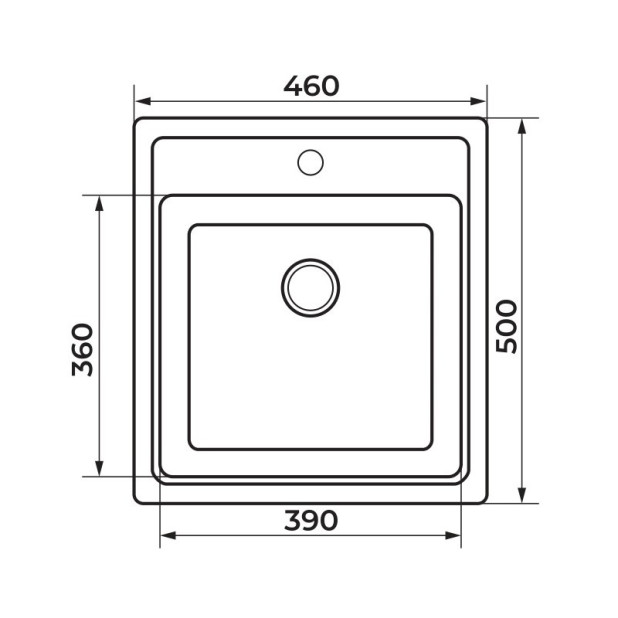 Мойка кухонная GRANRUS GR-460 (черный)