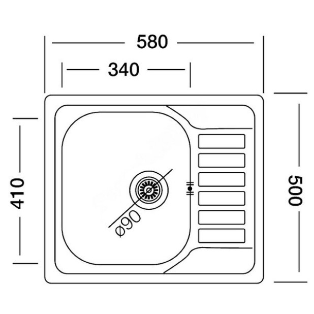 Мойка кухонная KROMEVYE EC 196 чаша справа