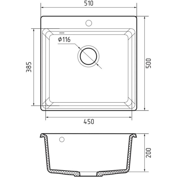 Мойка кухонная GRANFEST GF-LV-510 (графит)