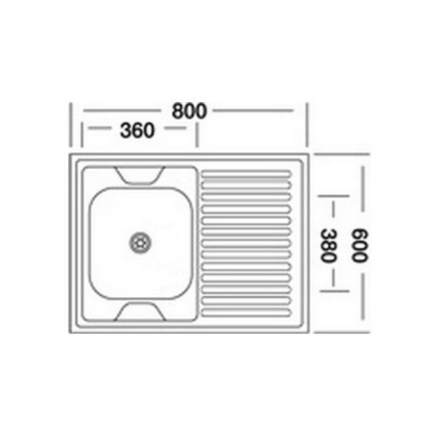 Мойка кухонная KROMEVYE N 220 чаша справа