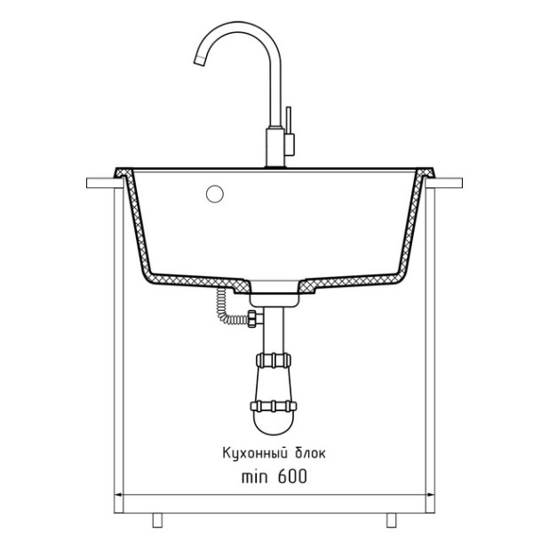 Мойка кухонная GRANFEST МРАМОР GF - Q561 (кашемир)
