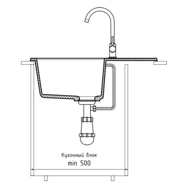 Мойка кухонная GRANFEST GF - Q650L (кашемир)