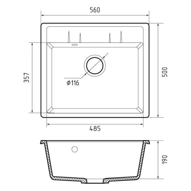 Мойка кухонная GRANFEST МРАМОР GF-Q 561 (терракот)