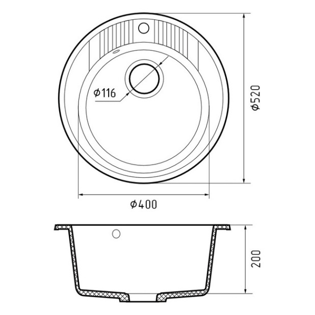 Мойка кухонная GRANFEST GF - R520 (кашемир)