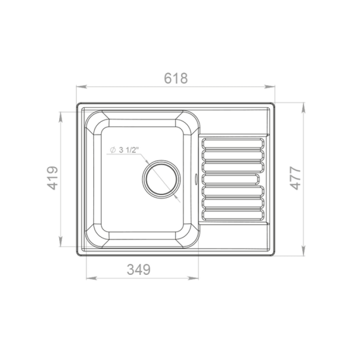 Мойка кухонная GRANFEST QUARZ Z-13 выставочный образец (серый)