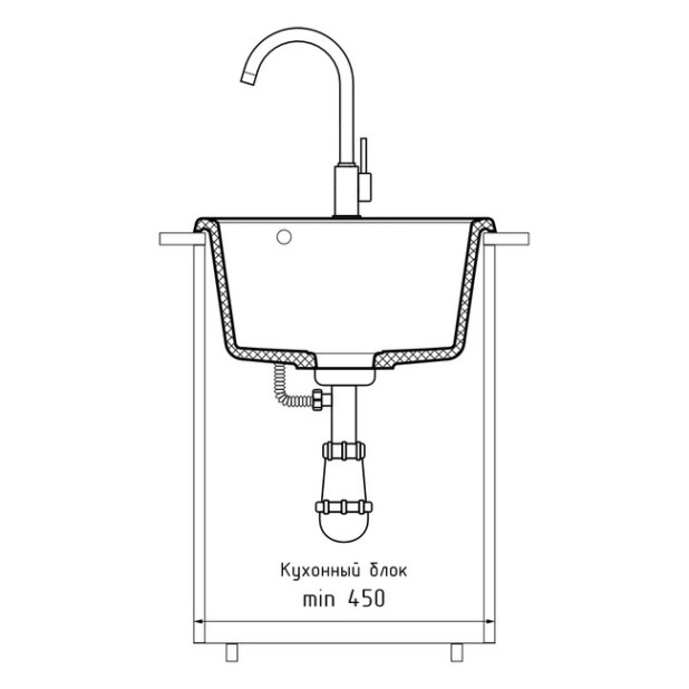 Мойка кухонная GRANFEST QUARZ Z-17 (темно-серый)