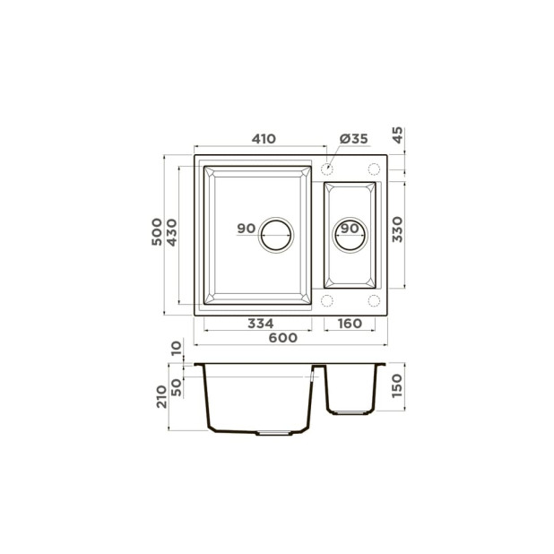 Кухонная мойка Omoikiri Sakaime 60-2-BL Tetogranit/Черный